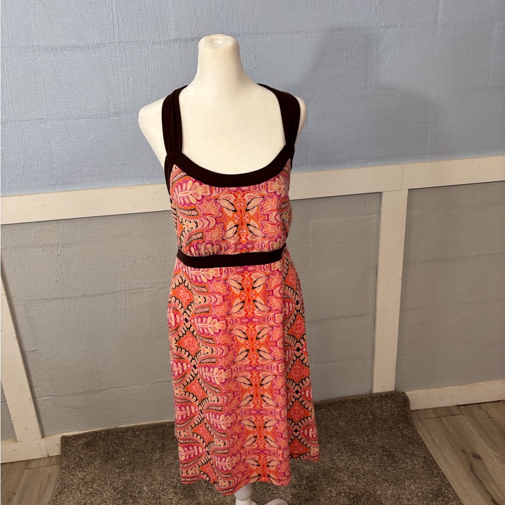 Dakini Women’s Sun Athletic Built in Bra SZ Large 37” long Floral Boho Strechy
